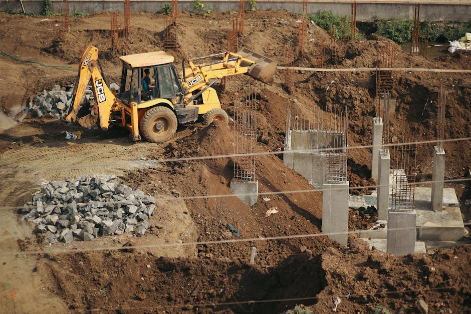 wysokiej jakości kruszywo pod fundament na placu budowy